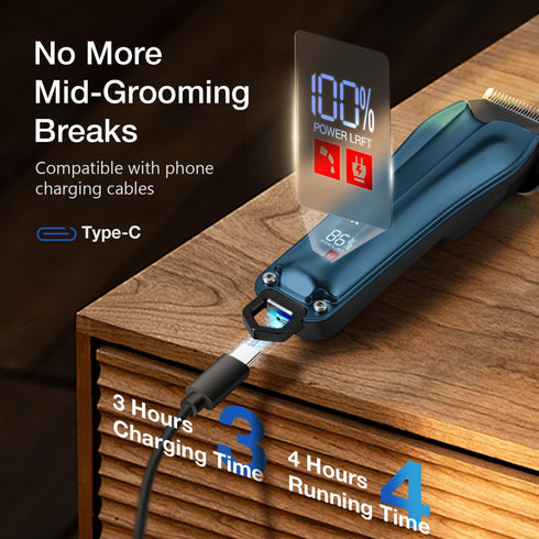 Trimmer 8 Dog Clippers for Grooming for Thick Coats, Detachable Blade Cordless Rechargeable Professional Pet Grooming