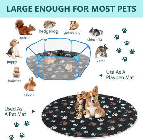 4 Pack Waterproof Pet Pads for Dogs, Washable Reusable Training Pads, Absorbent Round Whelping Pads, 32 Inch, Dark Gray