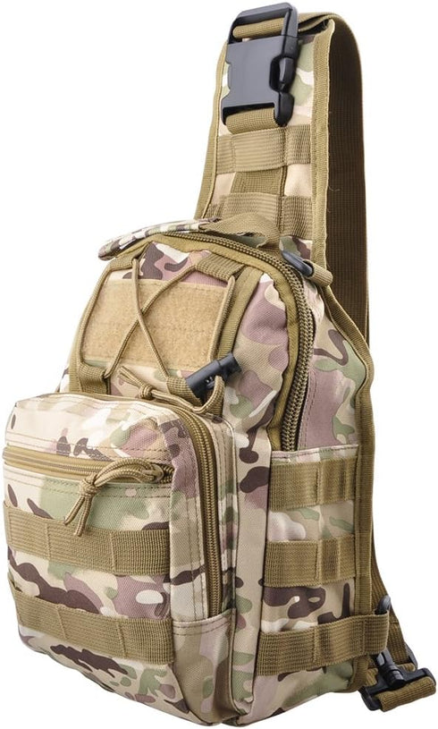 Qcute Tactical Backpack, Waterproof Military Cross-body Molle Sling Shoulder Backpack Chest Bag