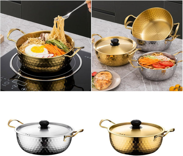 Ywmsfl Soup Pots with Efficient Heat Distribution Stainless Steel Materials Camping Cookware Space Saving Kitchenwares