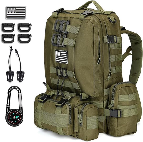 Large Military Tactical Backpack for Men, 40-50L Bug Out Bag, Army 3 Days Assault Pack with Molle System