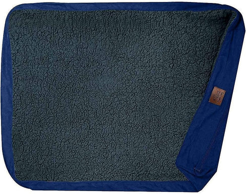 Floppy Dawg Large Dog Bed Replacement Cover, Removable Machine Washable for Mattress & Rectangular Pillow Beds, Blue