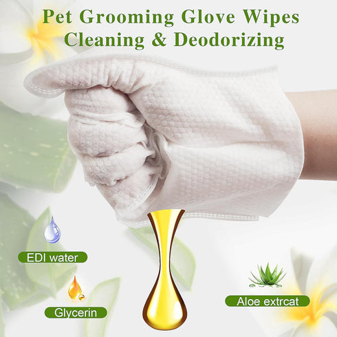 32 PCS Unscented Extra Thick Pet Bathing Wipes for Dogs & Cats - Cleaning & Deodorizing Grooming Gloves