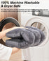 Dog Bed, Washable Cozy Plush Crate Beds, Anti Slip Pet Sleeping Mat for Large, Medium, Small Dogs (Dark Grey)