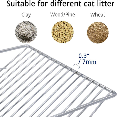 Stainless Steel Cat Litter Scoop with Holder Stand, Heavy Duty and Easy to Clean