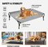 Veehoo Cooling Elevated Dog Bed for Large Dogs, Raised Bed with Guardrail & Slope Headrest, Durable Mesh
