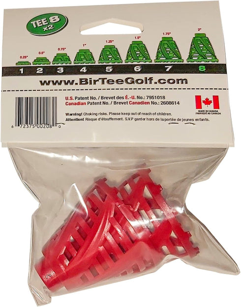 Pro Golf Tees - Size #8 (2") Individual Size Packs, 2 Tees Per Pack for Winter/Mat/Simulator