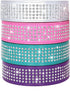 Rhinestones Dog Collars - 2" Wide Sparkly Crystal Studded PU Leather Collar for Medium and Large Dogs, 5 Rows