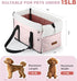 15lbs-Pink Center Console Dog Car Seat for Small Dogs,PU Leather Small Dog Car Booster Seat,Washable Foldable with Safe