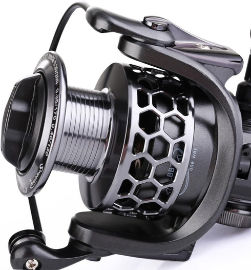 Sougayilang Fishing Reel, 13+1BB Light Weight Ultra Smooth Aluminum Spinning Reel with Free Spare Graphite Spool