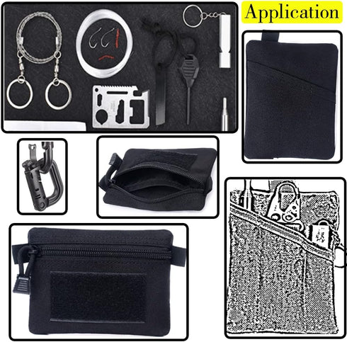 Tactical Keychain Pouch - Military Mini Size Belt Gear EDC Pocket Organizer, Coin Purse ID Card Holder