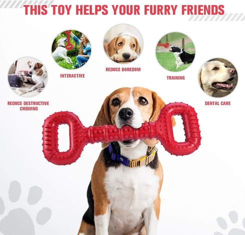 Interactive Long Lasting Dog Tug-of-war Toy, 15 Inch Natural Rubber for Medium Large Breed Dogs