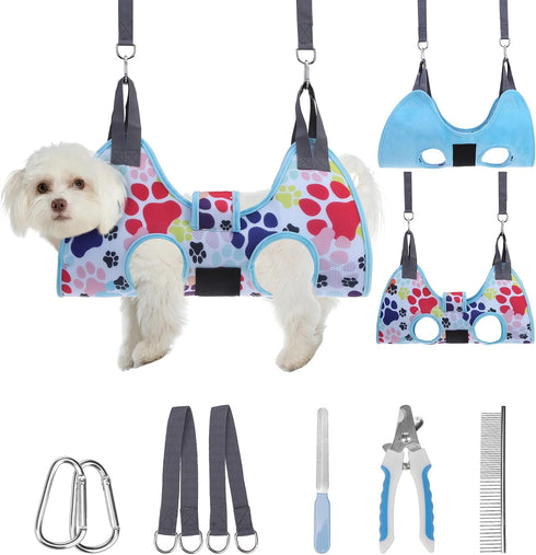 PAWCHIE Dog Grooming Hammock Harness for Dogs & Cats with Pet Nail