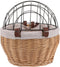 Puppy Bike Carrier Handwoven Wicker Pet Basket with Straps for Dog Cat