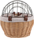 Puppy Bike Carrier Handwoven Wicker Pet Basket with Straps for Dog Cat