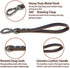 Genuine Leather Short Dog Lead, Heavy Duty Traffic Leash with Metal Hook, Handmade for Large Medium Dogs Training