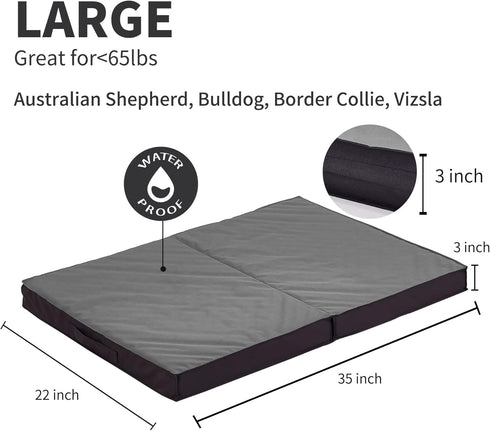 Outdoor Dog Beds for Large Dogs, Waterproof Portable Bed with Washable Cover, Foldable Cooling Orthopedic Bed, 35inch