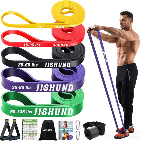Resistance Bands, 5 Pcs Pull Up Assistance Bands - Exercise Bands for Men Women, Muscle Strength Training