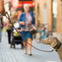 QUMY Leather Dog Leash 6ft, Heavy Duty Training Leash for Large and Medium Dogs, Brown