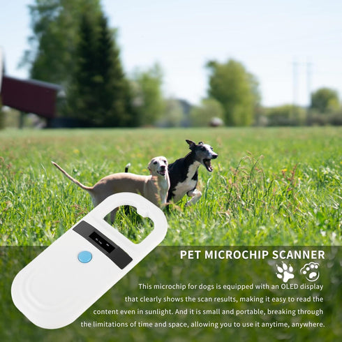 134.2Khz/125Khz B(ISO11784/11785) Gugxiom Pet Microchip Scanner, Pet Microchip Reader with OLED Display, Low Battery