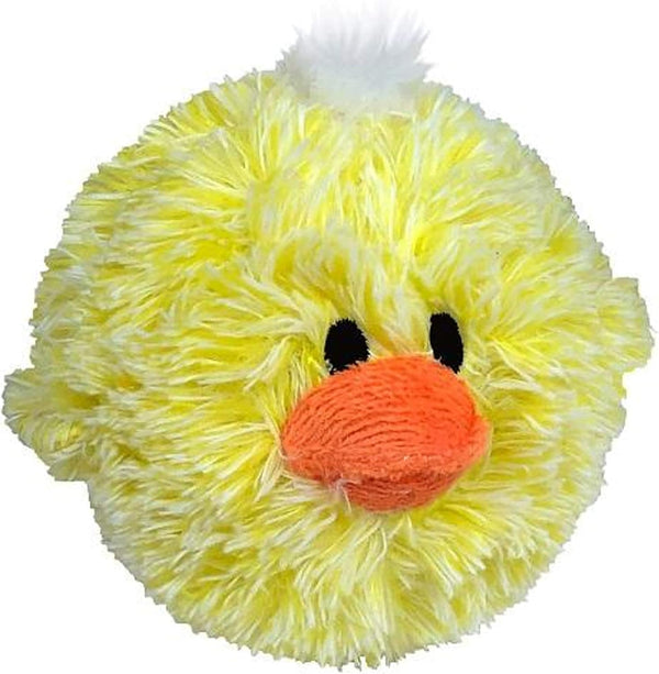 Pet Lou D.O.G'Z 4-inch EZ Squeaky Chick Dog Plush Toy, Durable Bouncy Ball Dog Toy