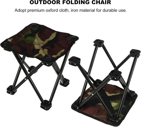 INOOMP Portable Folding Fishing Stool Camp Chair Camouflage Small Foldable Outdoor Seat for Camping Hiking and Fishing