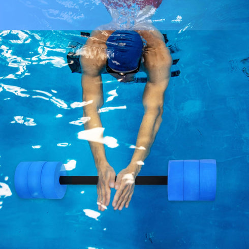 Hikeen Aquatic Exercise Dumbbells - Water Dumbbell Pool Resistance Barbells with 4 High-Density EVA Foam Weights