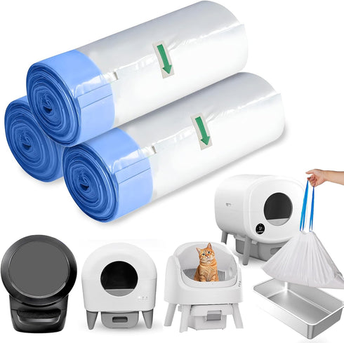 DSPET Self Cleaning Cat Litter Box Liners-60 Counts, Extra Thick Litter Bags for