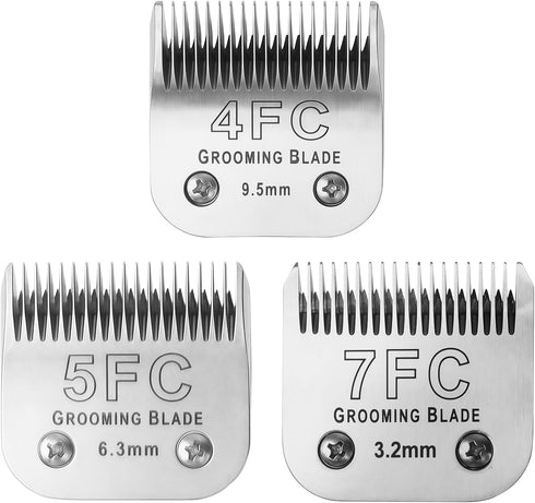 MEMIRY Size 4FC+5FC+7FC Detachable Dog Grooming Blades, Compatible with Andis, Oster A5, Wahl