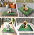 ELLOTY 35"X22.6" Dog Grass Pad with Tray - Indoor/Outdoor Artificial Turf Potty Training Mat for Large Dogs, Portable