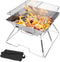 Odoland Folding Campfire Grill - 304 Stainless Steel Grate Barbeque Grill for Picnics and Outdoor Cooking