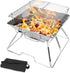 Odoland Folding Campfire Grill - 304 Stainless Steel Grate Barbeque Grill for Picnics and Outdoor Cooking