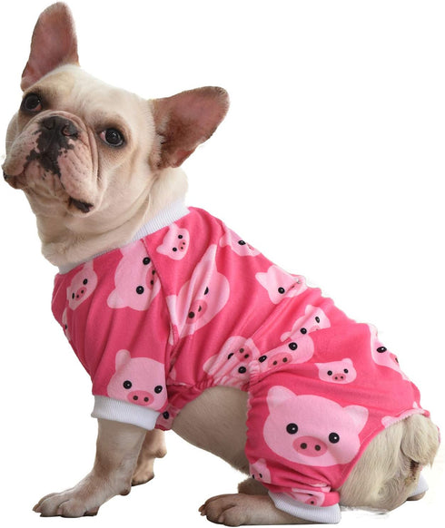 CuteBone Dog Christmas Pajamas Puppy Onesies Small Dogs Soft Pjs Coat Comfy Pet Clothes Outfit Doggie Bodysuit P46XS