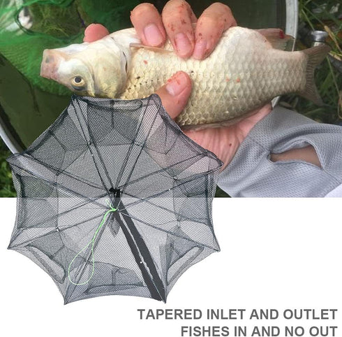 RiToEasysports Fish Net, Portable Collapsible Fishing Trap with Steel Wire Frame for Crab and Lobster, Perfect