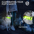 PetIsay Light Up Dog Collar - High Visibility Nylon, USB C Rechargeable & Waterproof LED for Night Walking, Medium Green