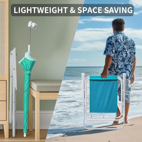 3-14+, 360 VINGLI Beach Chair with Umbrella for Age Portable Lightweight Lawn Chairs with Shade, Camping Chair