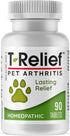 MediNatura T-Relief Pet Arthritis Relief - 90 Tablets with Arnica for Dog & Cat Hip, Joint Pain, Soreness, Stiffness