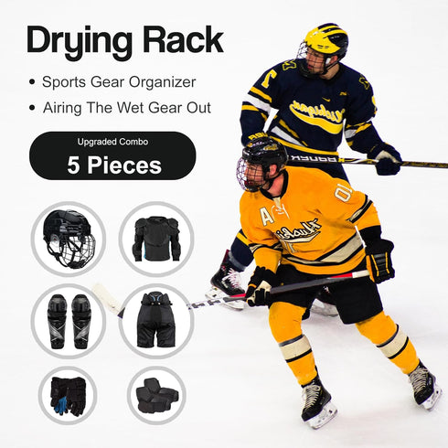 Hockey Stuff Equipment Drying Rack - Foldable Sports Gear Organizer for Hockey Gifts