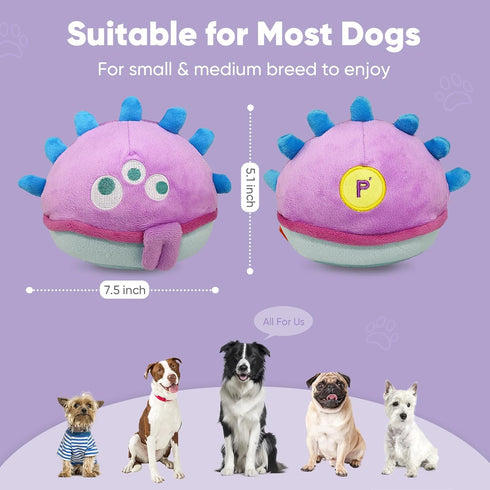 Petbobi Interactive Monster Plush Toy - Shake Squeaky Crazy Bouncer Ball, Battery Operated for Small & Medium Puppies