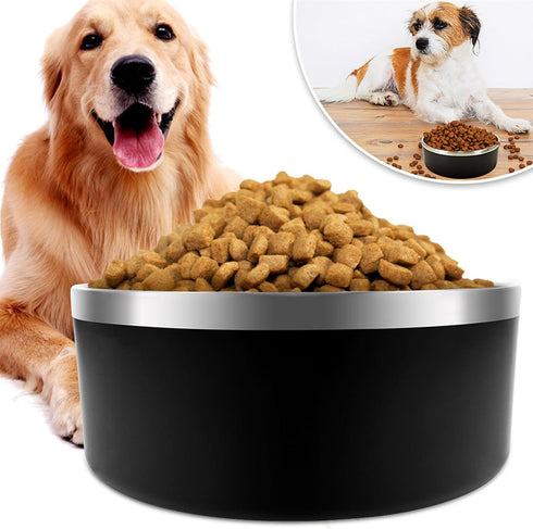 Dog Bowl for Food and Water, 40 Oz Stainless Steel Pet Feeding Bowl, Heavy Duty with Rubber Bottom