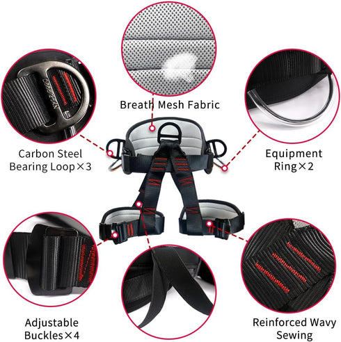 NewDoar Climbing Harness - Half Body for Rappelling, Rock Climbing, Fire Rescuing