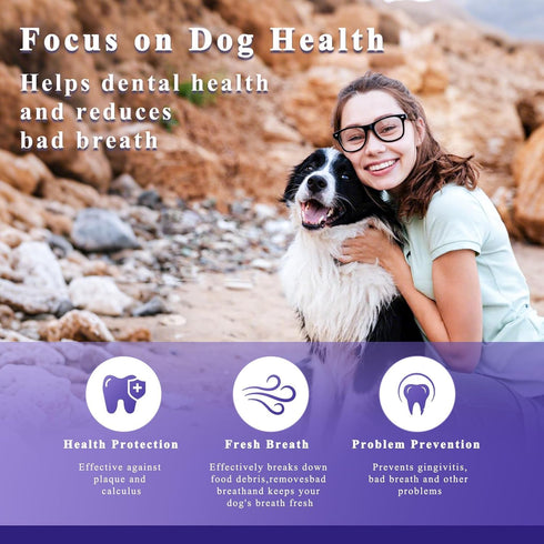 Breeds.100g Dog Dental Cleaning Powder - Probiotic Dental Care freshens Breath, Controls Plaque, and removes Tartar.