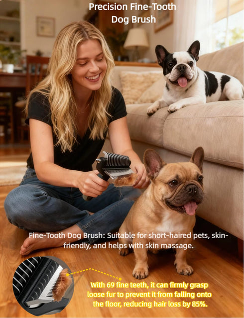 ZHUOYUE ZX 3-in-1 3PCS, Deshedding Dog Brush, Deshedding Dog Grooming Brush & Undercoat Rake with Dematting Comb