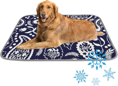Generic Cooling Mats for Dogs Ice Silk Dog Outdoor Cooling Mat Paisley Flowers