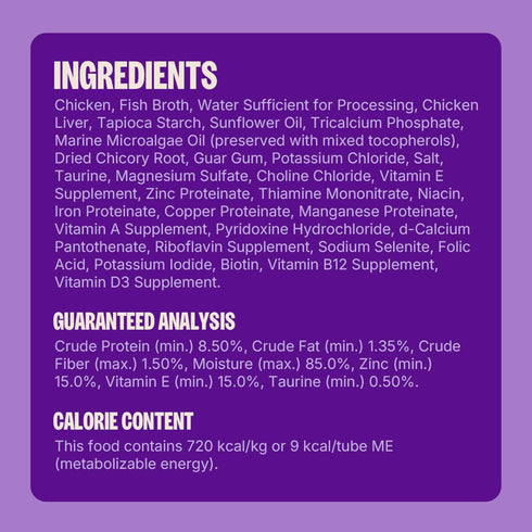 6-0.4 Wellness Lickable Treats Soft Puree Natural Grain Free Adult Cat Treats, Chicken Recipe, Contains Ounce