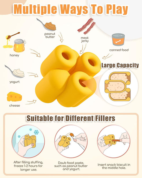 Treat Dog Toy, Interactive Slow Feeder Chew Toys, Durable Fillable Toy Collection for All Breeds
