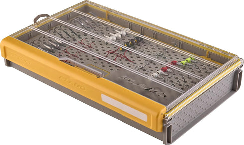 Plano EDGE 3700 Hook Utility Box, Clear/Yellow, Waterproof Tackle Storage Container for Fishing Hooks