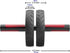 Readaeer Ab Roller Wheel with Metal Handle, Knee Pad, Black & Red, Home Gym Fitness Equipment