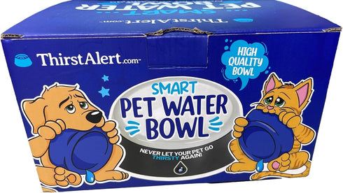 ThirstAlert 16 oz Dog/Cat Water Bowl - LED Lights Blink When Water Level is Low, Food Grade ABS & Melamine