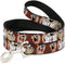 Buckle-Down Pet Leash - Tasmanian Devil Expressions Brown - 4 Feet Long - 1/2" Wide